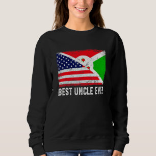 Sweatshirt Drapeau américain et drapeau du Burundi Meilleur O