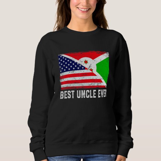 Sweatshirt Drapeau américain et drapeau du Burundi Meilleur O (Devant)