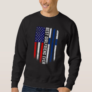 Sweatshirt Drapeau américain et drapeau finlandais Meilleure 