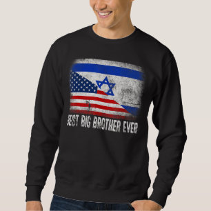 Sweatshirt Drapeau américain et drapeau israélien Meilleur Gr