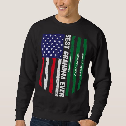 Sweatshirt Drapeau américain et drapeau saoudien Meilleur gra (Devant)
