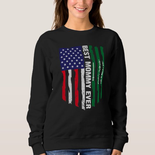 Sweatshirt Drapeau américain et drapeau saoudien Meilleure ma (Devant)