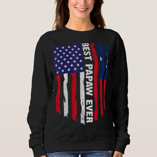 Sweatshirt Drapeau américain et Samoa Drapeau Meilleure famil (Devant)
