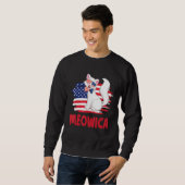 Sweatshirt Drapeau américain Flying Glass Chat Face Joyeux 4  (Devant entier)