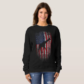 Sweatshirt Drapeau américain Giraffe 4 juillet (Devant entier)