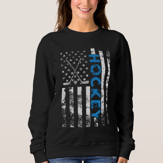 Sweatshirt Drapeau américain Hockey USA Patriotique (Devant)