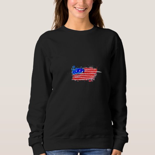 Sweatshirt Drapeau américain I Love Drapeau américain (Devant)