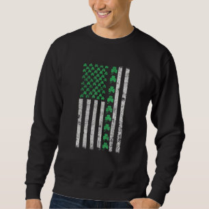 Sweatshirt Drapeau américain Jour de la Saint Patrick Vintage