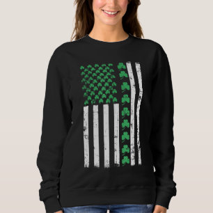 Sweatshirt Drapeau américain Jour de la Saint Patrick Vintage