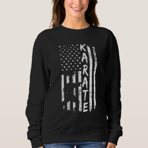 Sweatshirt Drapeau américain Karate Fan Usa Karate Player Dra