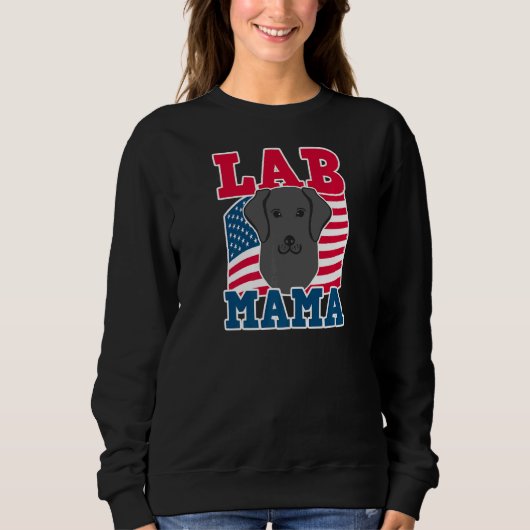 Sweatshirt Drapeau américain Labrador Mama Lab Maman (Devant)