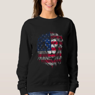 Sweatshirt Drapeau américain Lion Head Lions Ski Motif Us Amé