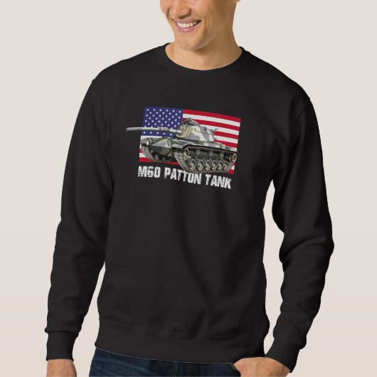 Sweatshirt Drapeau américain M60 Patton Tank (Devant)