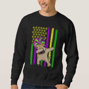 Sweatshirt Drapeau américain Mardi Gras Carlin Dabbing Dog Pa