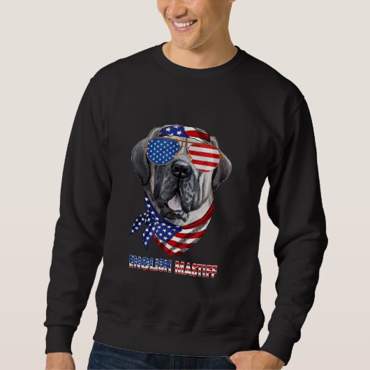 Sweatshirt Drapeau américain Mastiff Cadeaux Amoureux de les  (Devant)