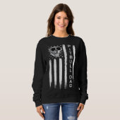 Sweatshirt Drapeau américain Meilleur Pitbull Papa Funny Pit (Devant entier)