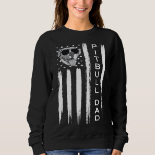 Sweatshirt Drapeau américain Meilleur Pitbull Papa Funny Pit 