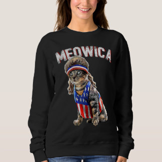 Sweatshirt Drapeau américain Meowica Cat Mullet 4ème de