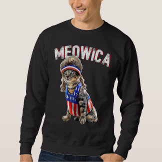 Sweatshirt Drapeau américain Meowica Cat Mullet 4ème de