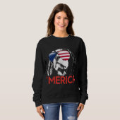 Sweatshirt Drapeau américain Merica Cavalier King Charles Esp (Devant entier)