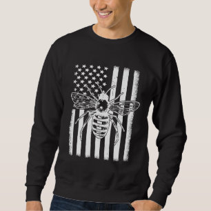 Sweatshirt Drapeau américain Miel Bee Honeycomb Beekeer Beeke