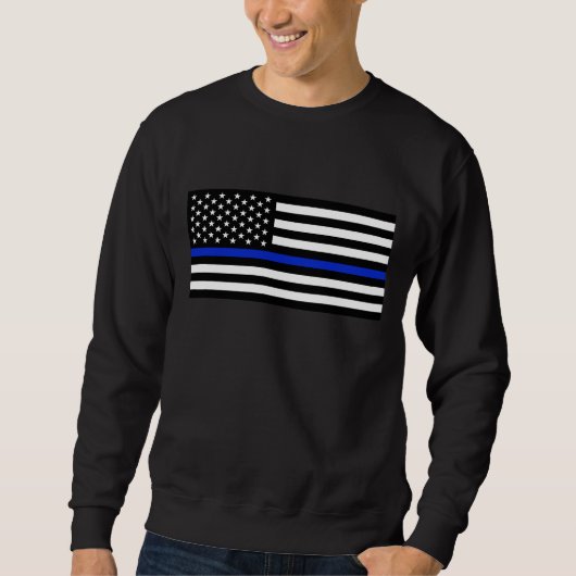 Sweatshirt Drapeau américain mince de Blue Line (Devant)
