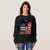 Sweatshirt Drapeau américain Mothman Cryptid 4 juillet (Devant entier)