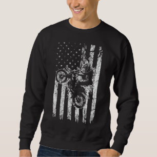 Sweatshirt Drapeau américain Motocross 4 juillet Cool Dirt Bi