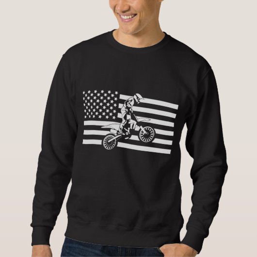 Sweatshirt Drapeau américain Motocross - Motocross Dirt B (Devant)