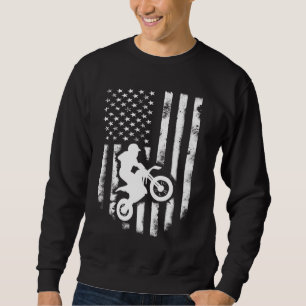 Sweatshirt Drapeau américain Motorcross Braap Dirt Bike Off R