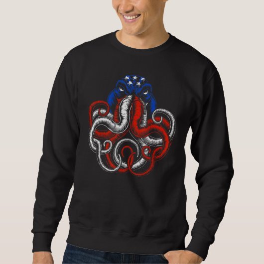 Sweatshirt Drapeau américain Octopus (Devant)