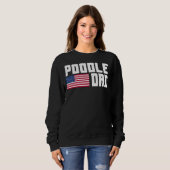 Sweatshirt Drapeau américain papa caniche (Devant entier)