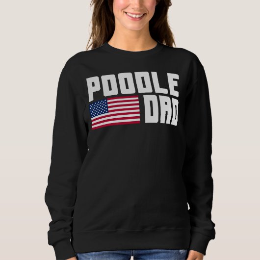 Sweatshirt Drapeau américain papa caniche (Devant)