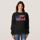 Sweatshirt Drapeau américain patriotique Beagle mineur Vintag (Devant entier)