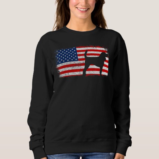 Sweatshirt Drapeau américain patriotique Beagle mineur Vintag (Devant)