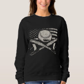 Sweatshirt Drapeau américain patriotique Conception de baseba (Devant)