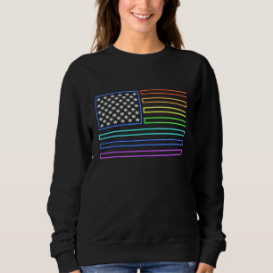 Sweatshirt Drapeau Américain Patriotique Gay Lesbienne Lgbtq