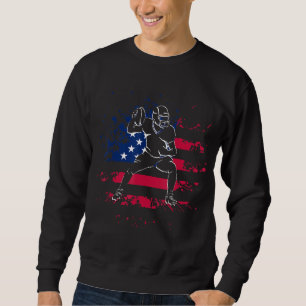Sweatshirt Drapeau américain Patriotique Joueur de football a