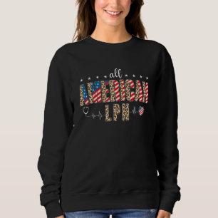 Sweatshirt Drapeau américain Patriotique Juillet 4 Leopa