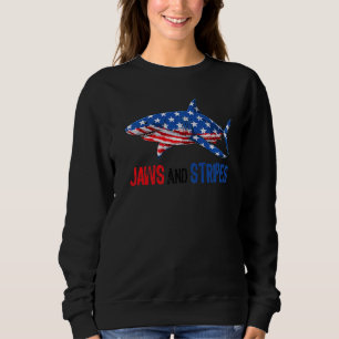 Sweatshirt Drapeau américain Patriotique requin Hommes 4 juil