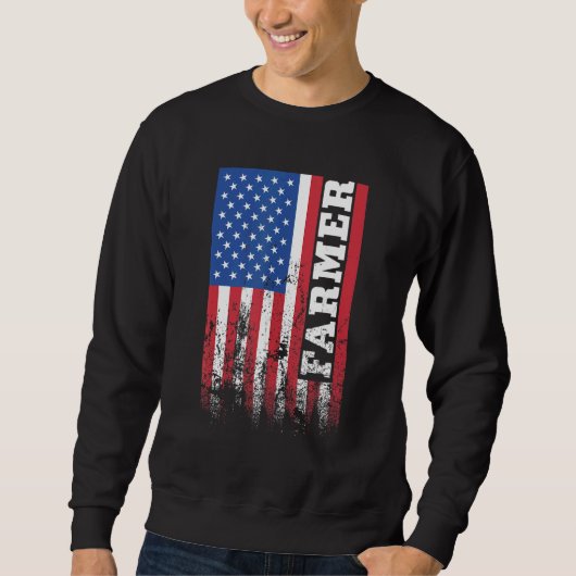Sweatshirt Drapeau américain paysan vertical (Devant)