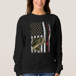 Sweatshirt Drapeau américain pêche bâton Vintage Grunemout
