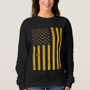 Sweatshirt Drapeau américain peigne de miel Bee Bee