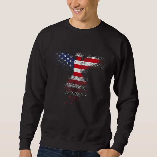 Sweatshirt Drapeau américain Peinture d'aigle Femmes des État (Devant)