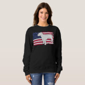 Sweatshirt Drapeau américain Pitbull (Devant entier)