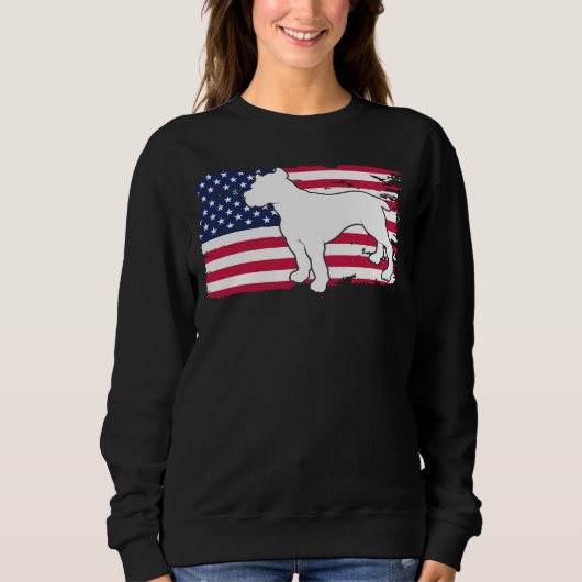 Sweatshirt Drapeau américain Pitbull (Devant)