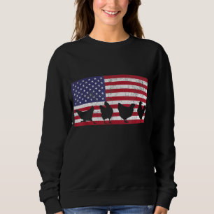 Sweatshirt Drapeau américain Poulets USA 4 juillet Cadeaux Ho