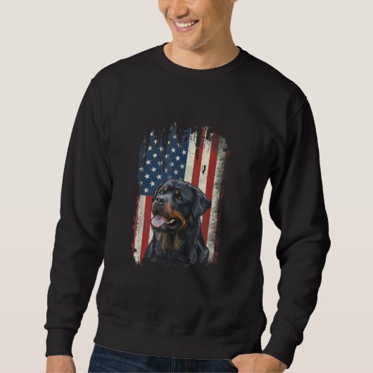 Sweatshirt drapeau américain rottweiler amoureux des chiens p (Devant)