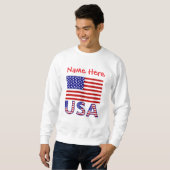 Sweatshirt Drapeau américain Rouge Personnalisé Hommes (Devant entier)