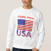 Sweatshirt Drapeau américain Rouge Personnalisé Hommes (Devant)